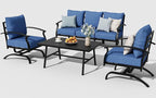 ALAULM 4 Piece Patio Furniture Set, Outdoor Metal Patio Furniture - Image 2