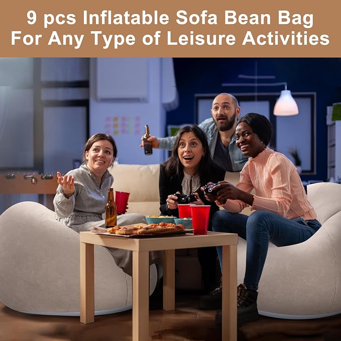 Realspring 6 9 12 Pcs Inflatable Bean Bag Chairs - Image 5