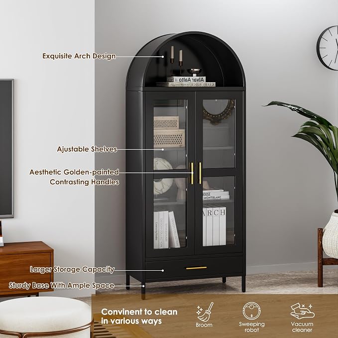 VEXPOR 73" Tall Arched Display Cabinet - Image 6