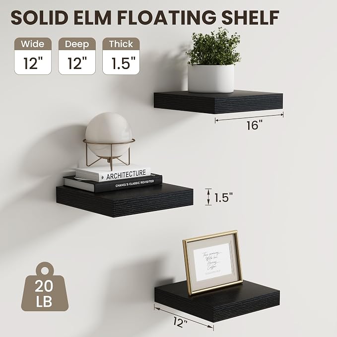 Dreamland Floating Shelves for Wall, Small Deep Floating Shelf Square Wall Shelf - Image 3