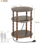 MaxSmeo Side Table with Charging Station, 3-Tier Small End Table with USB Ports - Image 3