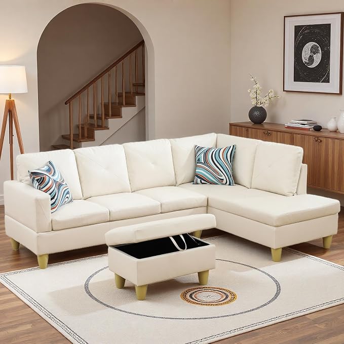 97.5" L Shaped Couch Set, Modular Sectional Couches - Image 9