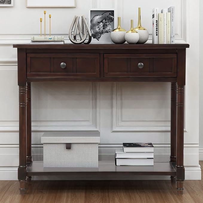 Merax Wood Sofa Table Console Table, Entryway Table Traditional Design by Merax