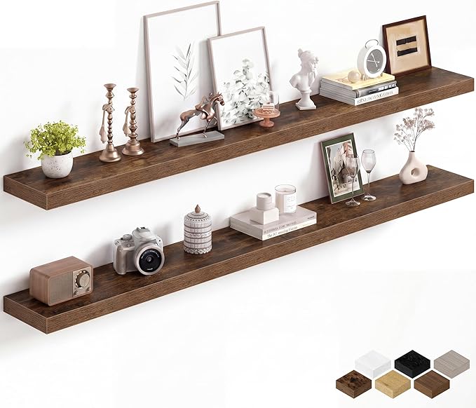 Fun Memories 67Inch Long Floating Shelves, 8 Inch Deep Shelves by FunMemories