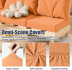 8Pcs Outdoor Cushion Covers, Stretch Patio Furniture Couch Chair Slipcovers | - Image 5