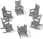 SERWALL HDPE Outdoor Rocking Chair Set of 6, Patio Rocking Chairs by SERWALL