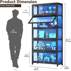 Display Cabinet with Acrylic Glass Doors 67.7'' Tall Curio Cabinet - Image 2
