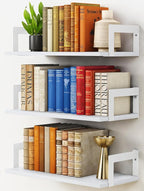 Harwaya White Wall Bookshelf for Kids Room, Small Floating Book Shelf for Teen by Harwaya