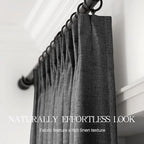 Pinch Pleated Linen Curtains 100% Blackout 102 Inches Long - Image 6