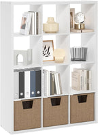 Furinno Cubicle Book Shelf, 12-Cube Bookshelf, Extra Thick Frame Reversible by Furinno-FitsYourSpaceFitsYourBudget