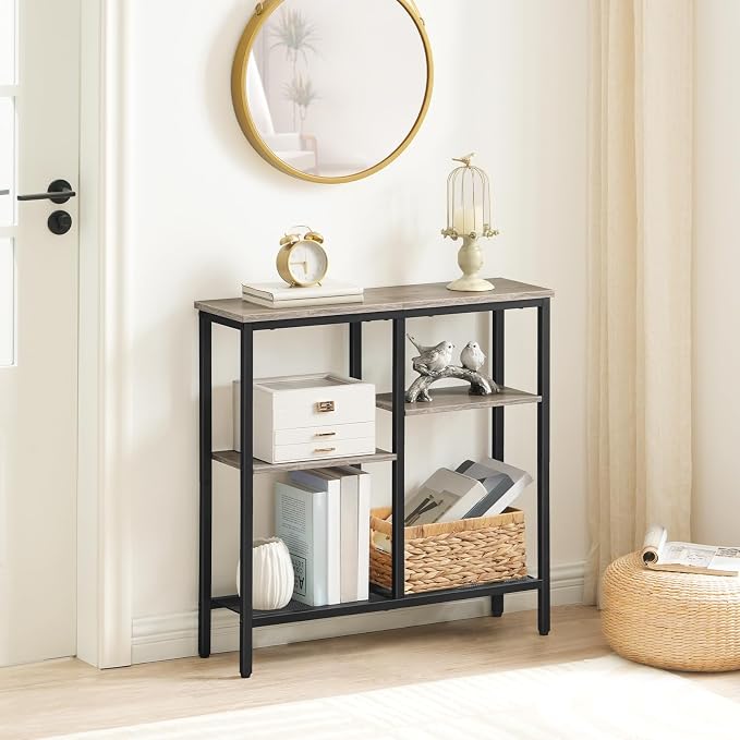 HOOBRO Narrow Console Table, Sofa Table, 4-Tier Industrial Entryway Table - Image 2