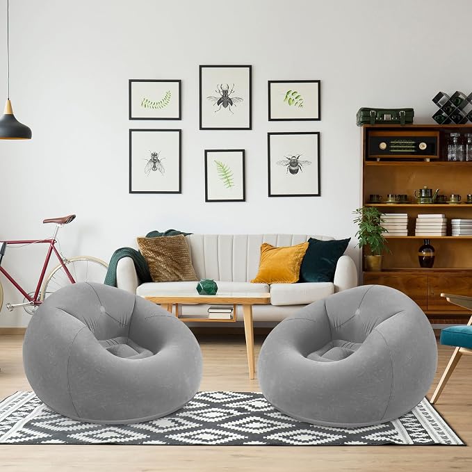 Realspring Inflatable Bean Bag Chairs Outdoor Blow up Camping Chairs Inflatable - Image 2