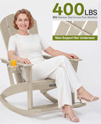 Outdoor Oversized Adirondack Rocking Chairs, All Weather HDPE Patio Rocking - Image 5