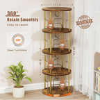 ALLSTAND Rotating Bookshelf, 4 Tier Spinning Bookshelf Tower, 360° Display - Image 2