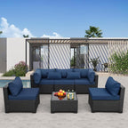 Rattaner Patio Sectional 6 Pieces All-Weather Wicker Patio Furniture Set by Rattaner