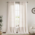 Beige Linen Curtains 96 Inches Long by Nanspring
