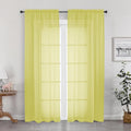 Lemon Sheer Curtains for Bedroom Living Room 72 Inches Long 2 Panels Set by OWENIE