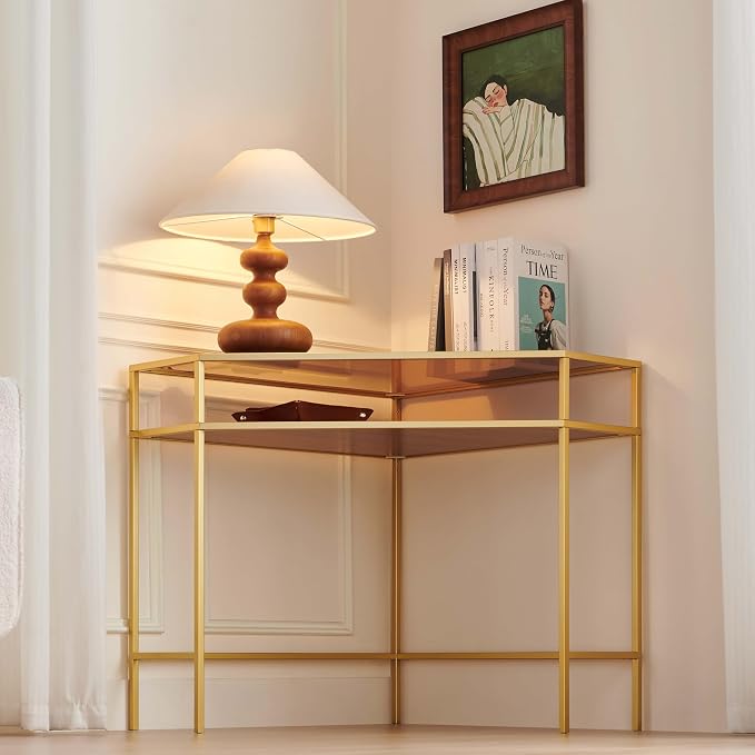 LumFurn Corner Table for Small Space, Triangle Computer Desk for Living Room - Image 4