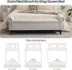 SOFTHION Storage Bench for Bedroom, Upholstered Linen Storage Ottoman - Image 5