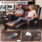 Reclining Loveseat, 55.1" RV PU Leather Wall Hugger Recliner Love Seats Sofa - Image 6