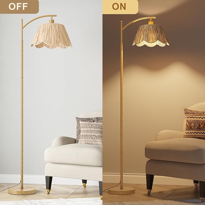 Oneach Boho Floor Lamp for Living Room, Farmhouse Standing Lamp - Image 5