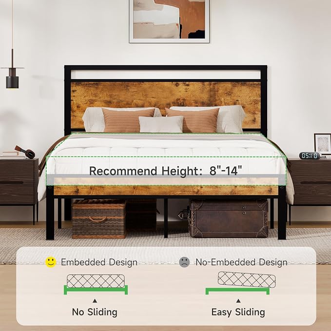 Z-hom Easy Assembly Sturdy Metal Platform Bed, Queen Size Bed Frame - Image 9