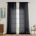 Black Bedroom Curtains 96 Length by OVZME
