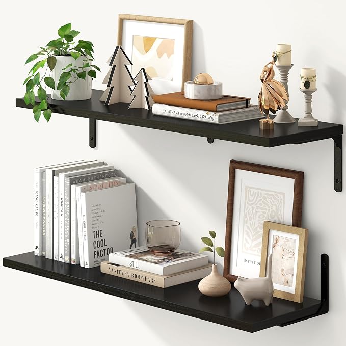 Fun Memories Deep Floating Shelves, 32W x 8D Floating Shelves Set of 2 by FunMemories