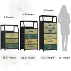 Furnulem Retro 5 Drawers Dresser, Tall Dressers - Image 7
