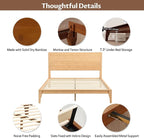 Merax Full Size Bamboo Platform Bed, Mid-Century Modern Bed Frame - Image 5