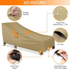 WLEAFJ Patio Chaise Lounge Cover Waterproof, Heavy Duty Outdoor Lounge Chair - Image 3