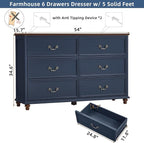 Joaxswe Farmhouse 6 Drawers Dresser - Image 2