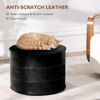 Leather Ottoman, Handmade Stuffed Square Ottoman, Genuine Leather Pouf - Image 4