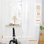 BGment 45 Inch Length White Linen Curtains - Image 5