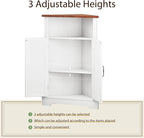 Smuxee Bathroom Corner Storage Cabinet, Farmhouse Floor Corner Cabinet - Image 4