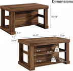 Tribesigns Bar Table, 55-Inch Counter Height Pub Table - Image 2
