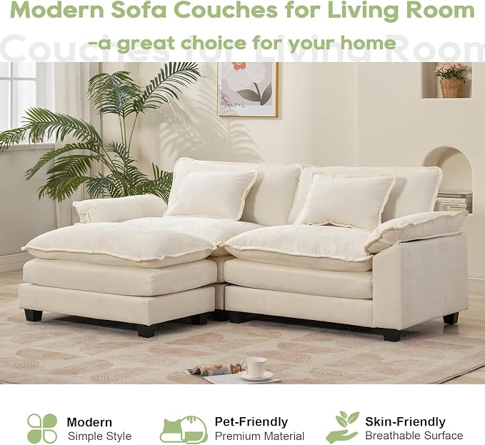 Oprisen 86" Modular Sectional Sofa, Comfy Cloud Couch Sectional Sofa - Image 7