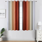 Burnt Orange and Greyish White Ombre Blackout Curtains 52Wx54L Inch Long | - Image 2