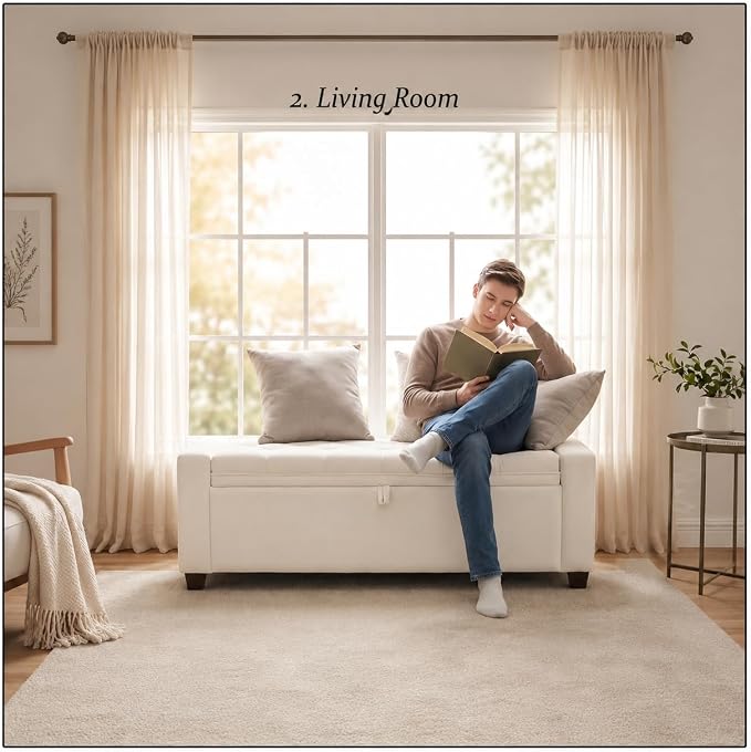 Storage Ottoman Bench for Bedroom, End of Bed Bench - Image 9