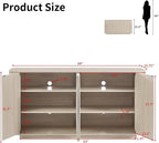 LKTART 64" Buffet Cabinet with Storage, Modern Fluted Accent Sideboard Media - Image 2