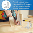 16 Pcs L Bracket Stainless Steel Corner Brace Sets, 90 Degree Right Angle - Image 7