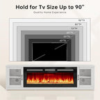 MXV 80" Fireplace TV Stand, Modern Entertainment Center - Image 7