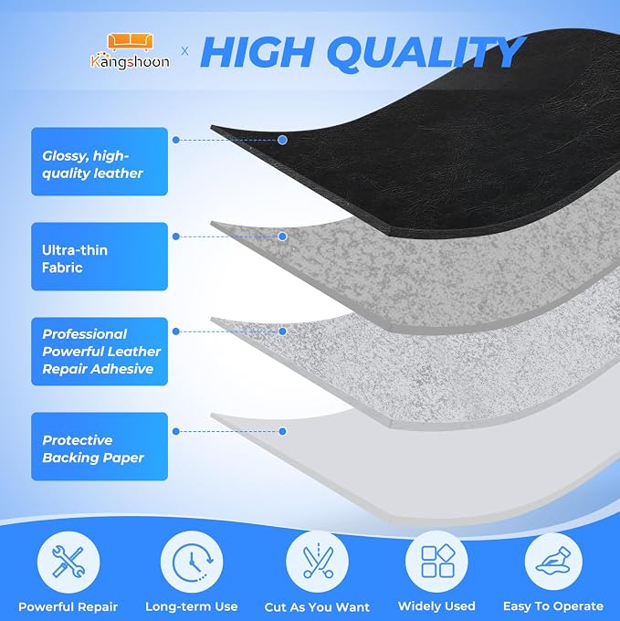 Kangshoon Leather Repair Patches, 17X158 Inch Self-Adhesive Leather Repair Tape - Image 7