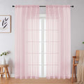Blush Sheer Curtains 84 Inches Long 2 Panels Set by WelvetBLK