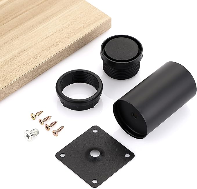 OwnMy 4PCS 4 Inch Furniture Legs Feets Metal Cabinet Legs, Adjustable Round - Image 5