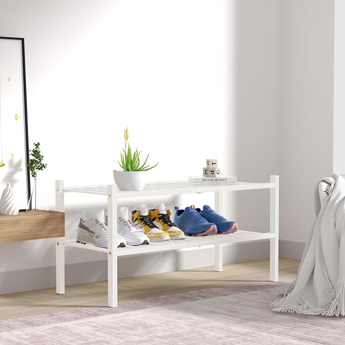 ROMGUAR CRAFT 2 Tier Bamboo Shoe Rack - Image 7