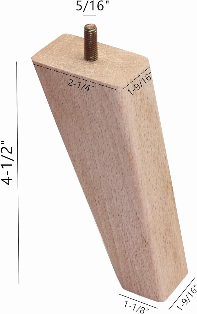 WEICHUAN Tapered Solid Beech Wood Furniture Legs - Image 2