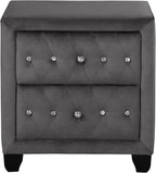 Sophia Modern Style Crystal Tufted 2-Drawer Nightstand Upholstered by MatrixFurnitureGroup