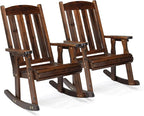 VINGLI Outdoor Rocking Chair, Heavy Duty 600 LBS Wooden Rocking Bench by VINGLI