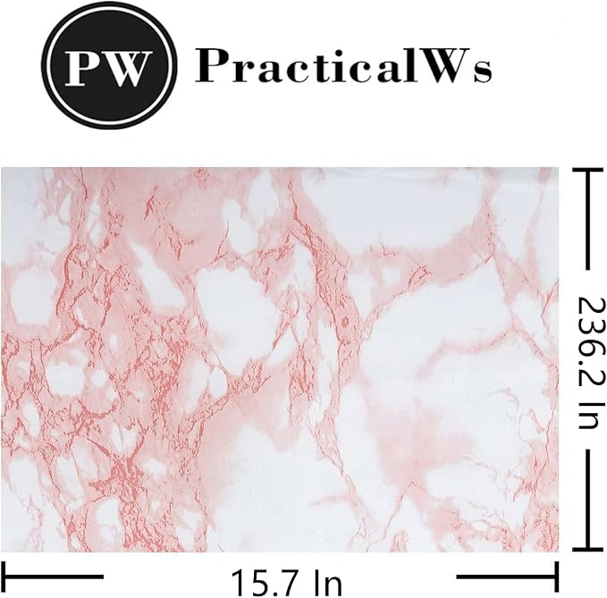 practicalWs 15.7 in x 236.2 in Self-Adhesive White Pink Marble Removable - Image 6